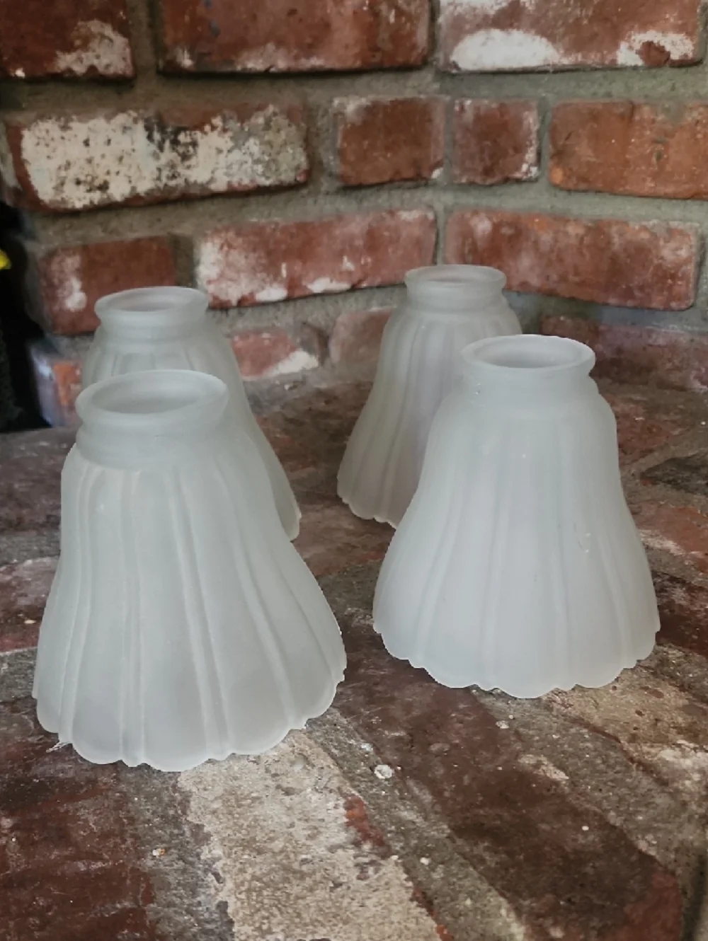 Set of 4 Frosted Glass Lamp Shades Bell Shape Replacement Vanity Light